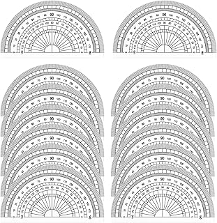 Math Protractors, 24 Pack 180 Degrees Protractor for Geometry, Clear Plastic Protractor for School, Office, Home, Teacher, Students (4 Inch)