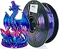 PETG 3D Printer Filament 1.75mm,Multi Color,Translucent Blue Purple,Rainbow, Fast Color Changing,1kg(2.2lbs) Accuracy +/-0.05mm