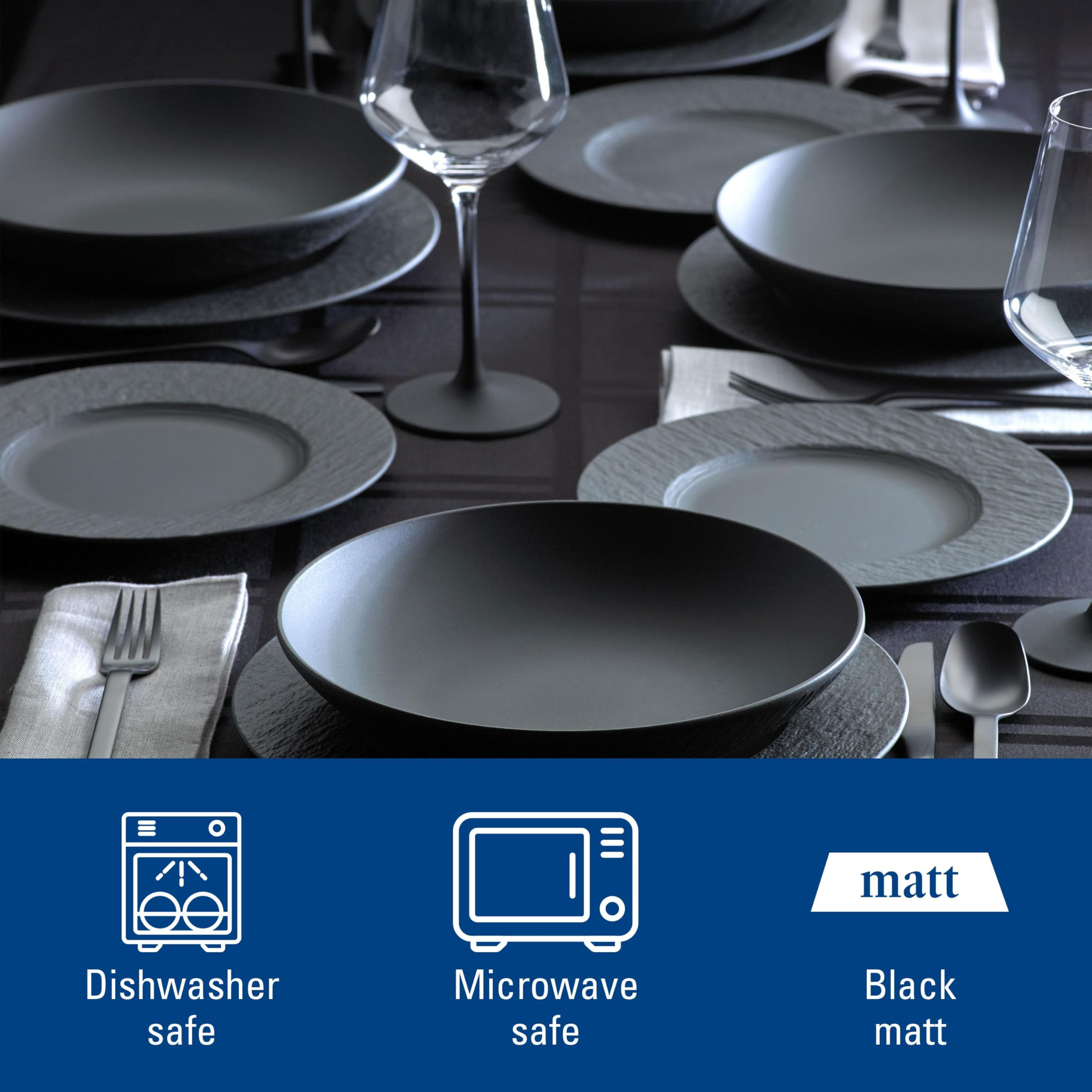 Villeroy & Boch Manufacture Rock 12-Piece Dinnerware Set : Amazon