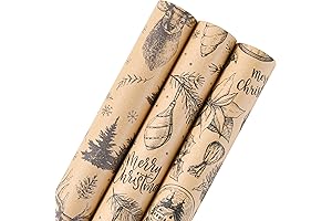 Titiweet Vintage Christmas Wrapping Paper Roll - Mini Roll 17" X 120"...