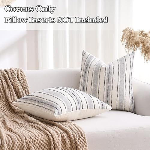 Miniatura 3 de Juego de 2 fundas de almohada bohemias de 18 x 18 pulgadas, decoración de casa de campo, fundas de cojín decorativas para dormitorio, sala de estar,