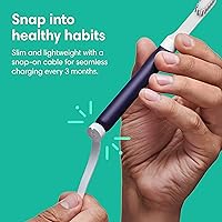 Vista 21 de Quip Rechargeable Smart Sonic Toothbrush for Adults - Timed Electric Toothbrush with Bluetooth & Rewards App - Replaceable Brush Head, Soft Ocean