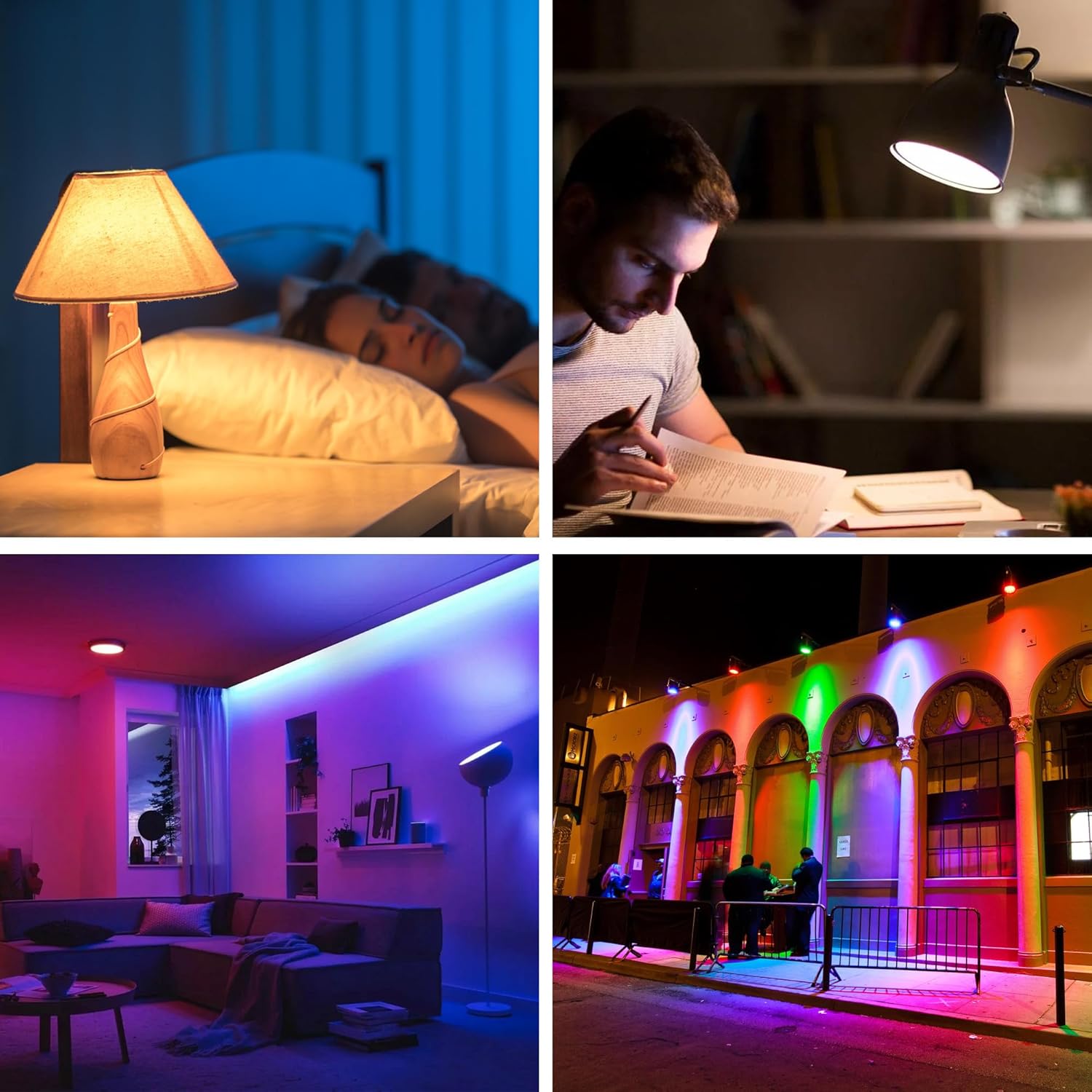Rechargeable Battery Night Light Bulb: 3000mAh LED Bulb with Remote Control for Lamp, Wireless E26 USB Puck Light 400LM with Timer, 3 Color Temperature+12 RGB Color, Magnetic Camping Outdoor , 2pcs