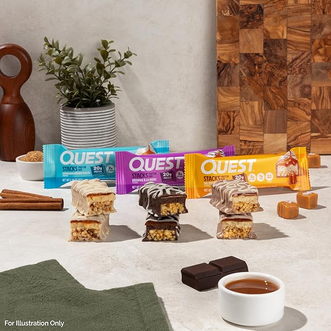 Quest Nutrition Stacks Protein Bars, Salted Caramel, 20g Proteína, 12 Unidades miniatura 6