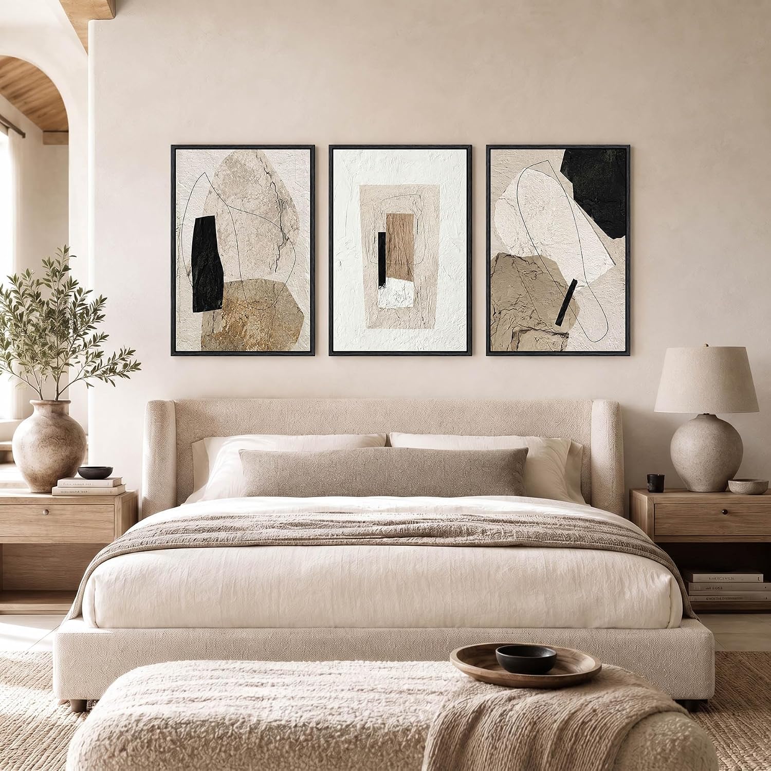 Ardakar Large Framed Neutral Boho Abstract Wall Art Canvas Prints image 5