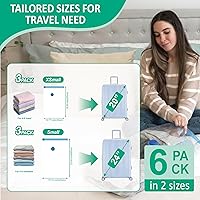 Vista 3 de Cozy Essential Bolsas de almacenamiento al vacío de viaje con bomba eléctrica inalámbrica recargable, bolsas ahorradoras de espacio para equipaje