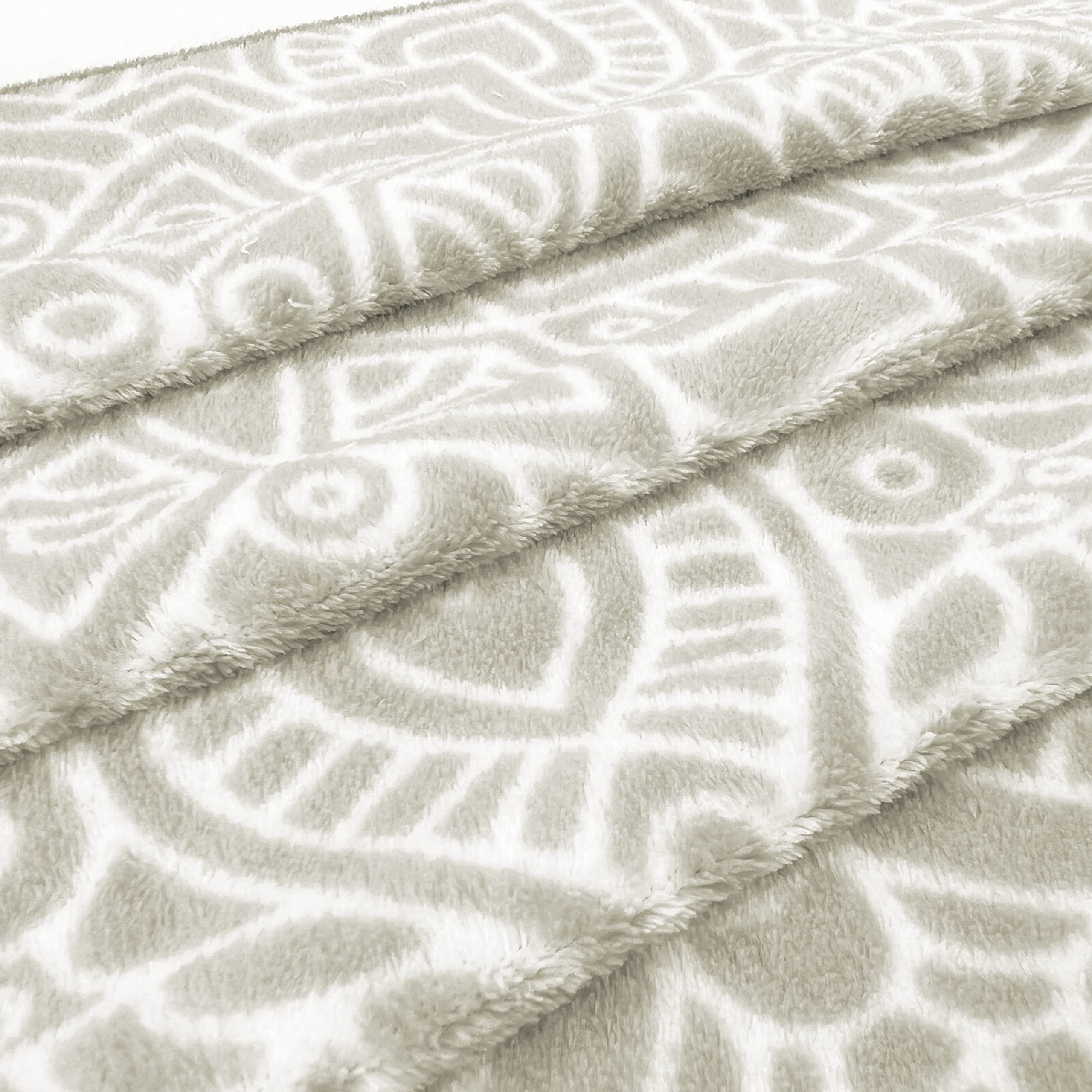Victorio & Lucchino Juego de sábanas Coralina, térmica para Invierno, Tacto Suave - Modelo Beverly (Beige Embozo Blanco, 150 cm)