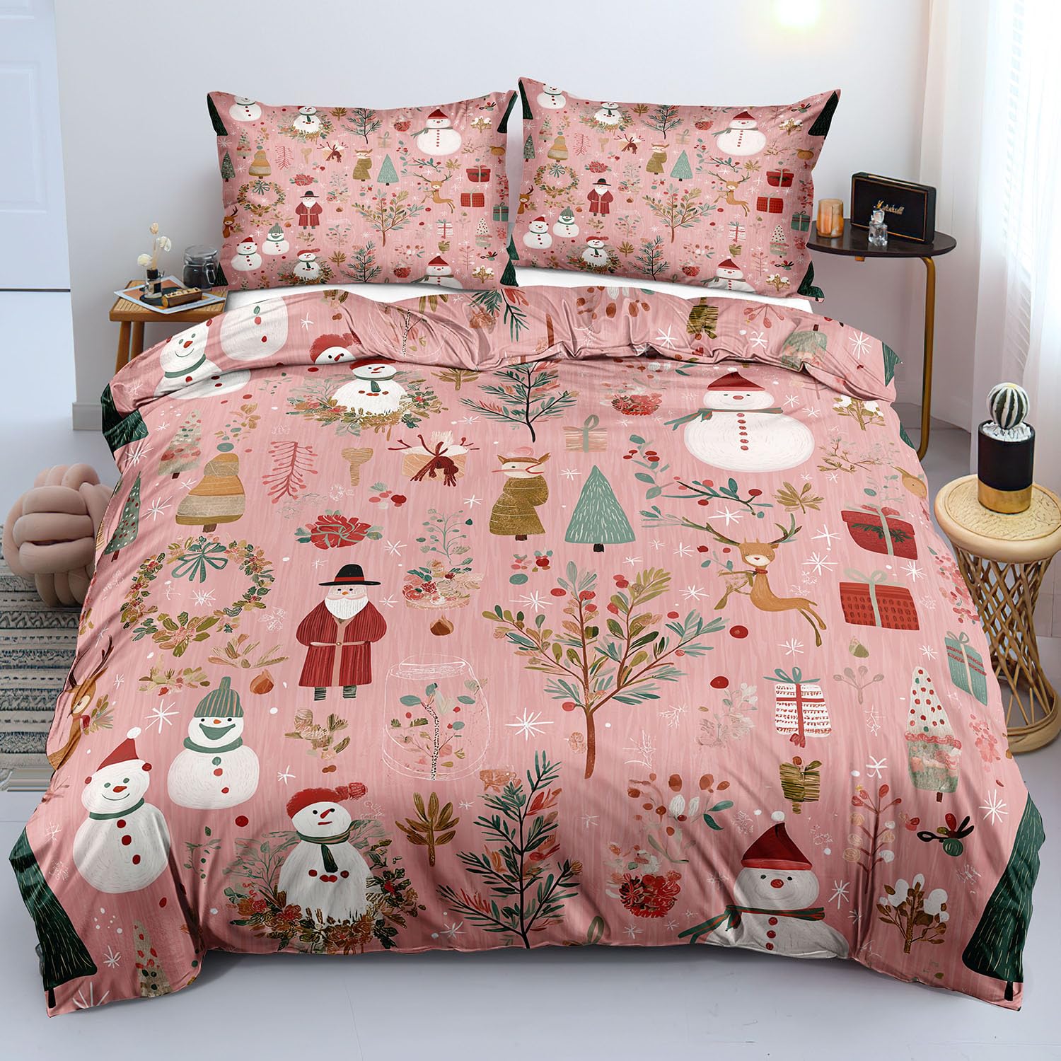 Housse de couette douce en microfibre pour enfant évitant le froid nocturne rose