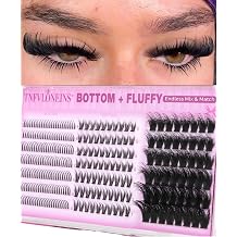 Fluffy Lash Clusters with Bottom Eyelash Clusters 260D Spikes Cluster Eyelash Extensions Mink Lashes Clusters Thick Individual Lashes for Evil Lash Extensions Spiky Bottom Lashes by TNFVLONEINS