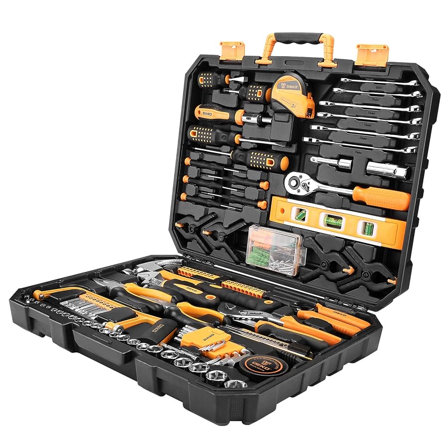 DEKOPRO 228 Piece Socket Wrench Auto Repair Tool Combination Package Mixed Tool Set Hand Tool Kit with Plastic Toolbox Storage Case, image 2