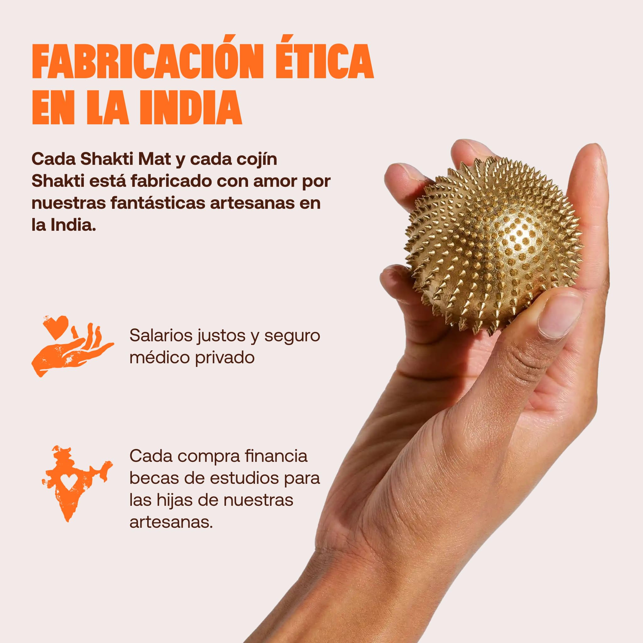 ShaktiMat [La original] Bola de Masaje Acupresión - Masaje de pies, manos, cuello y pantorrillas - Fascitis Plantar - Fabricación ética - Con alfombrilla de corcho natural