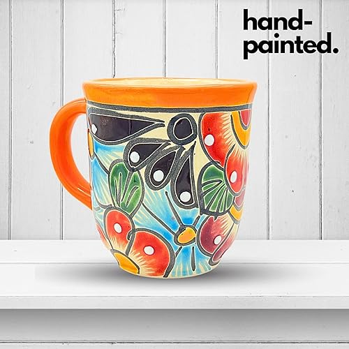 Miniatura 6 de Talavera Fiesta - Taza de café de cerámica mexicana pintada a mano, multicolor
