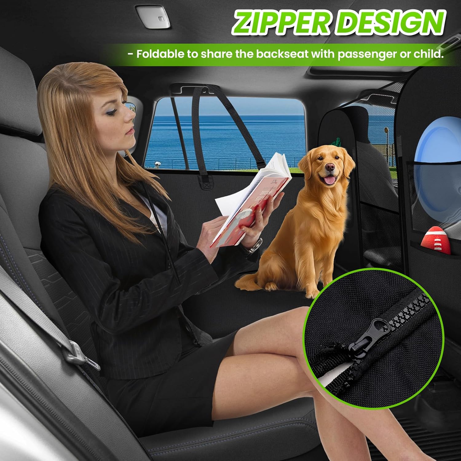 Shademax Dog Car Seat Cover for Back Seat, Backseat Dog Cover for Toyota RAV4 2013-2025 2026/Honda CRV 2017-2022 Accessories, Waterproof Oxford Pet Hammock for Car SUV Seat Protector with High Barrier