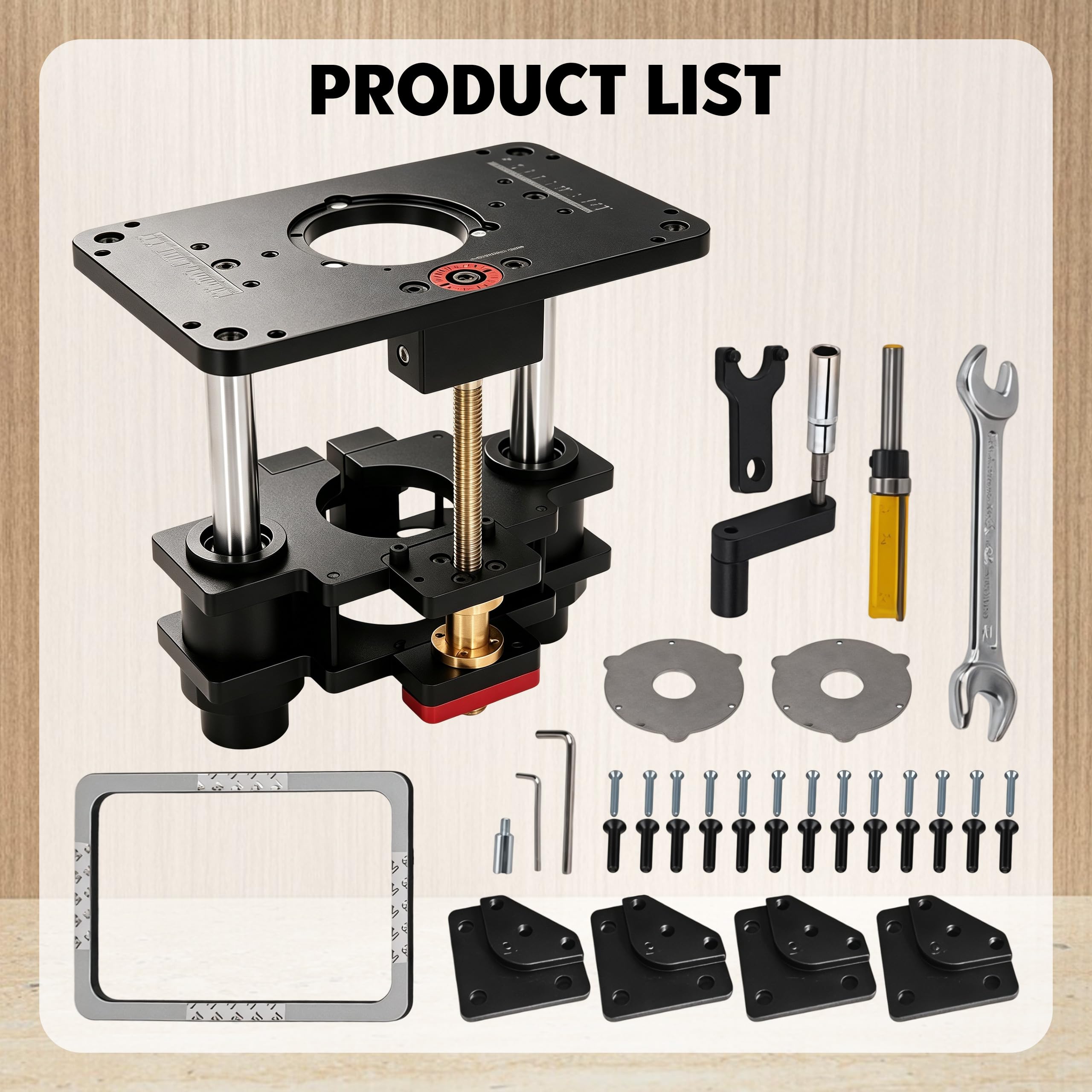 Mesa de fresado para fresadora de aleación de aluminio para motores de 65mm | router, recorte, máquina de recorte invertida, mesa elevadora, kit para trabajar la madera