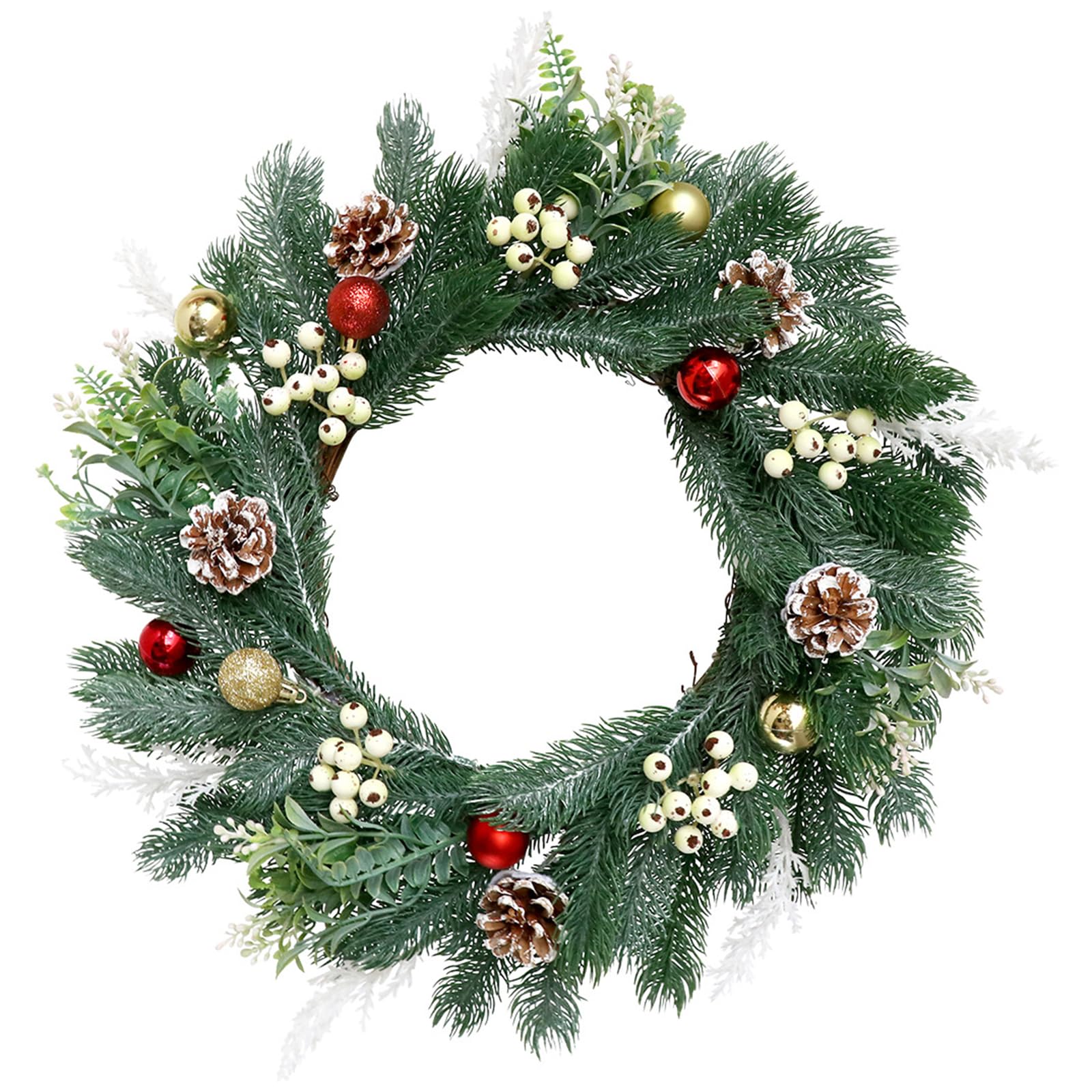 Xinsheinelry Christmas Wreath with Pinecone and Berries, Front Door Winter Holiday for Front Door Decorations Decoration