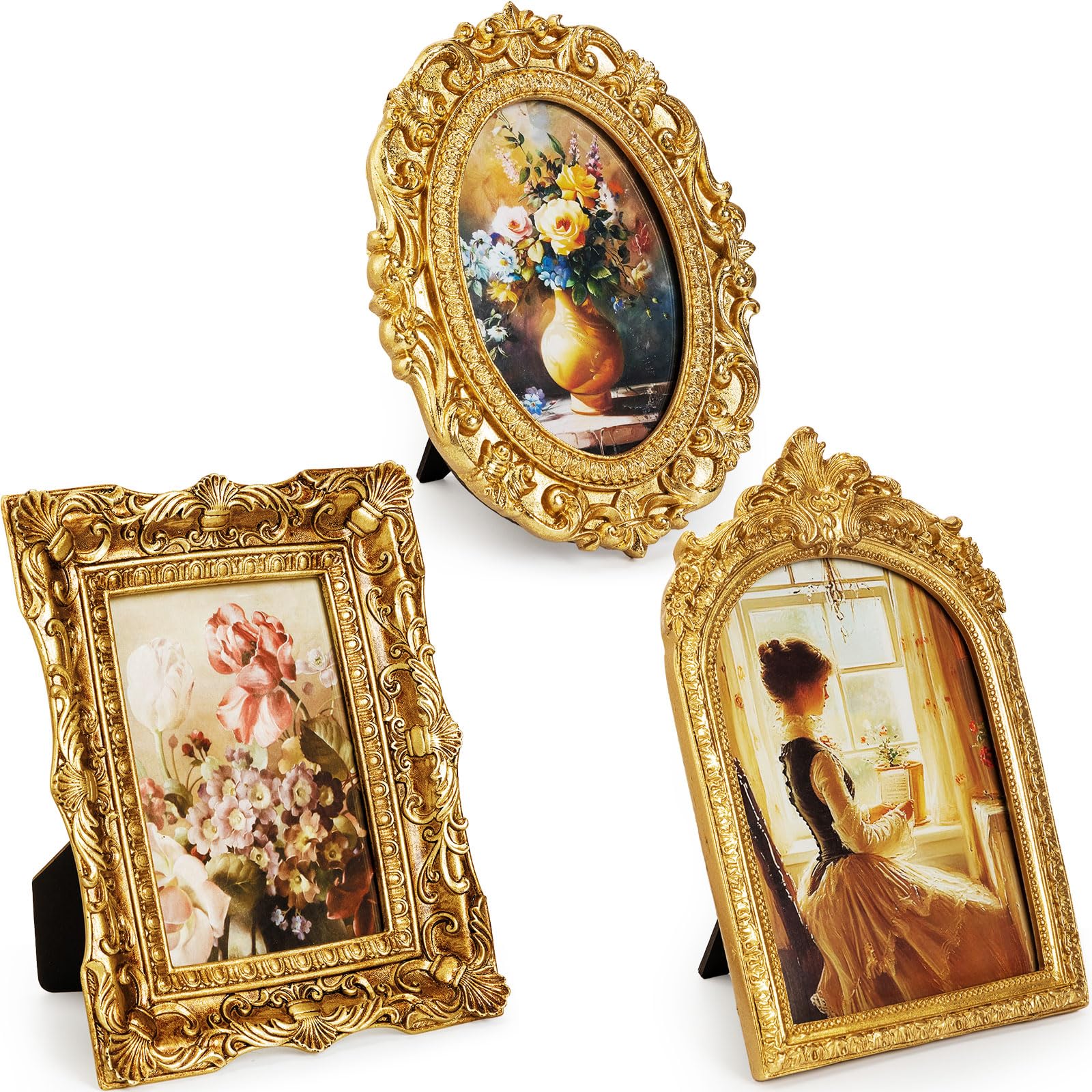 Amazon.com - Qunclay 3 Pcs Vintage Resin Antique Picture Frame