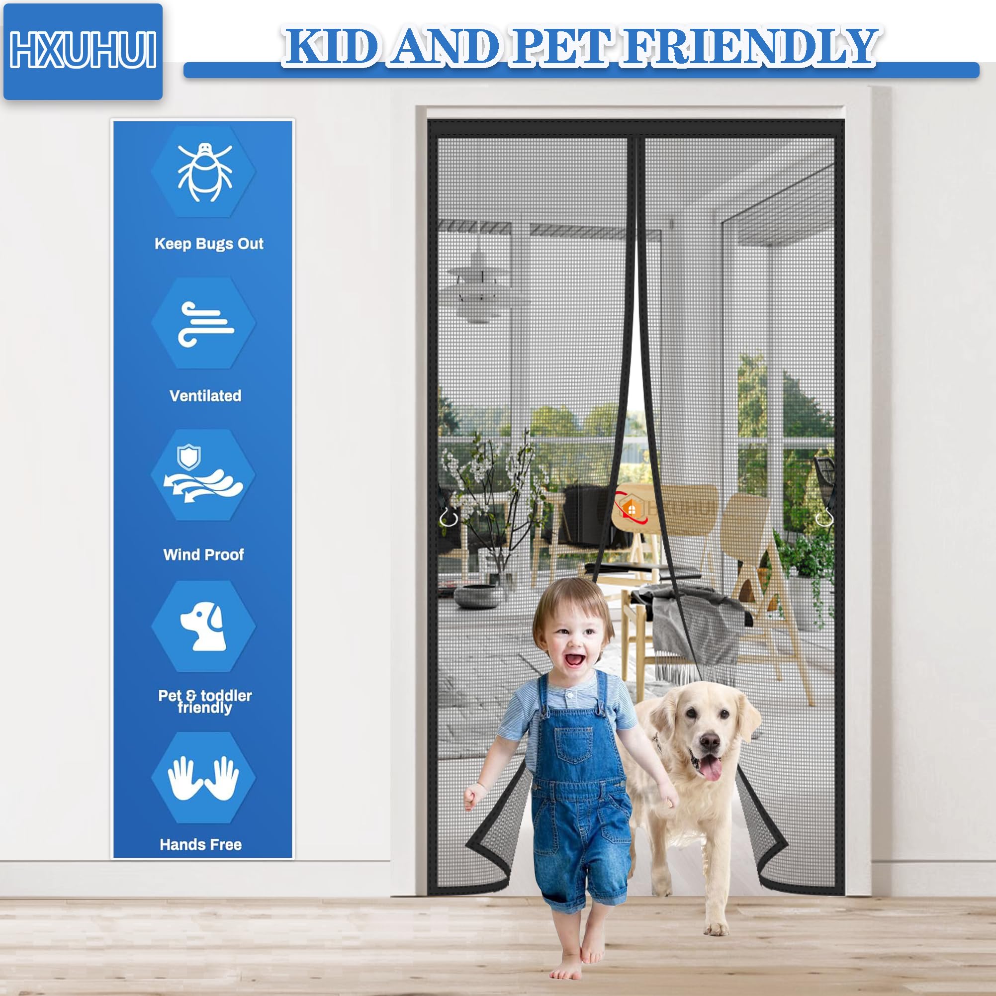 Zanzariera Magnetica Porta Finestra Nero 260x240cm Tenda Zanzariera Magnetica per Porta Magnetico Chiusura Automatica Tendina Anti Zanzare Impedendo Agli Insetti Di Entrare