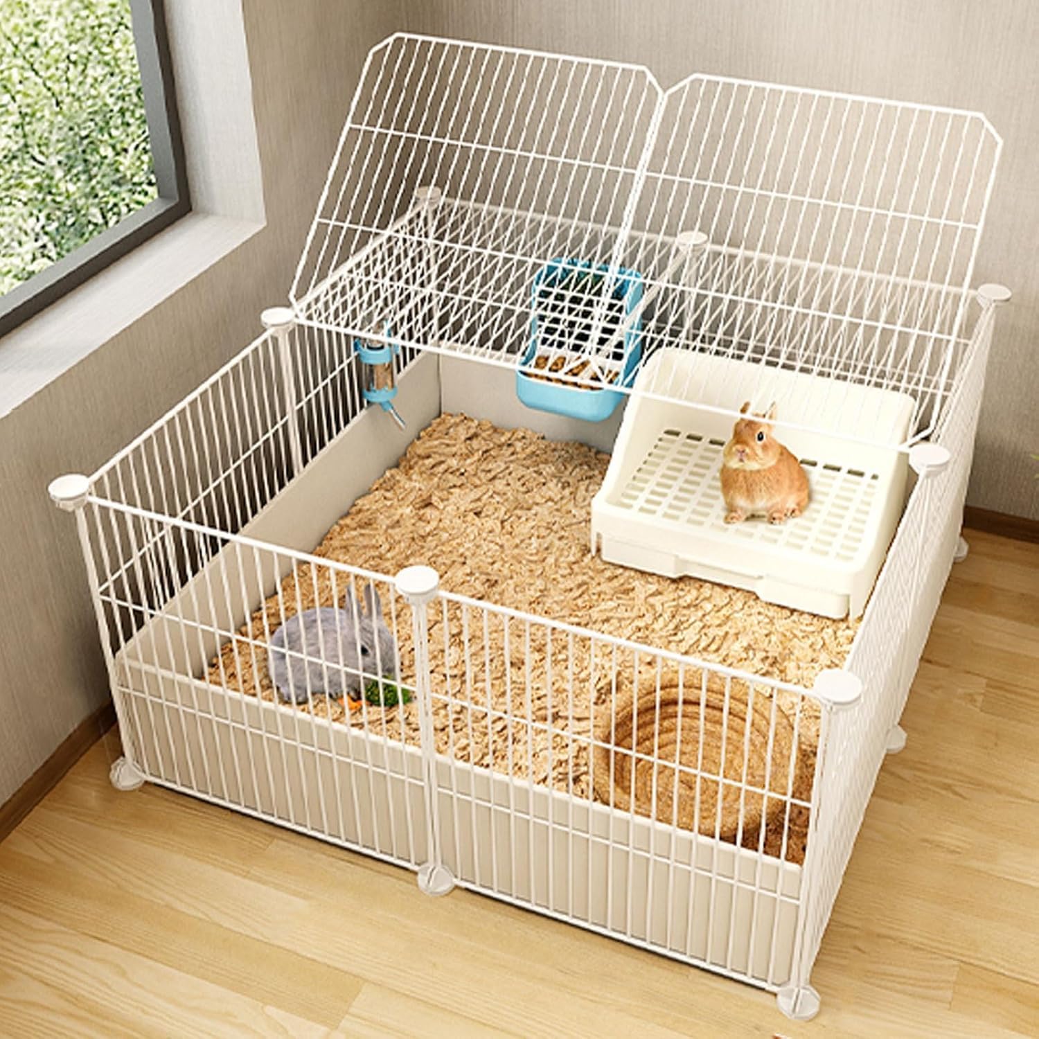 Clapier à lapin intérieur spacieux pour stopper le stress des animaux en cage étroite
