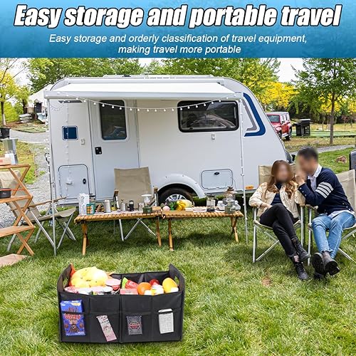 Miniatura 5 de Organizador de maletero de automóvil, contenedores plegables de almacenamiento para maletero de vehículo con asas reforzadas, caja de almacenamiento