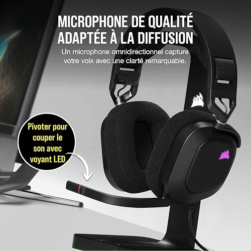 Corsair HS80 RGB USB Casque Gaming Premium Dolby Son Surround 7.1 – Carbone - 3