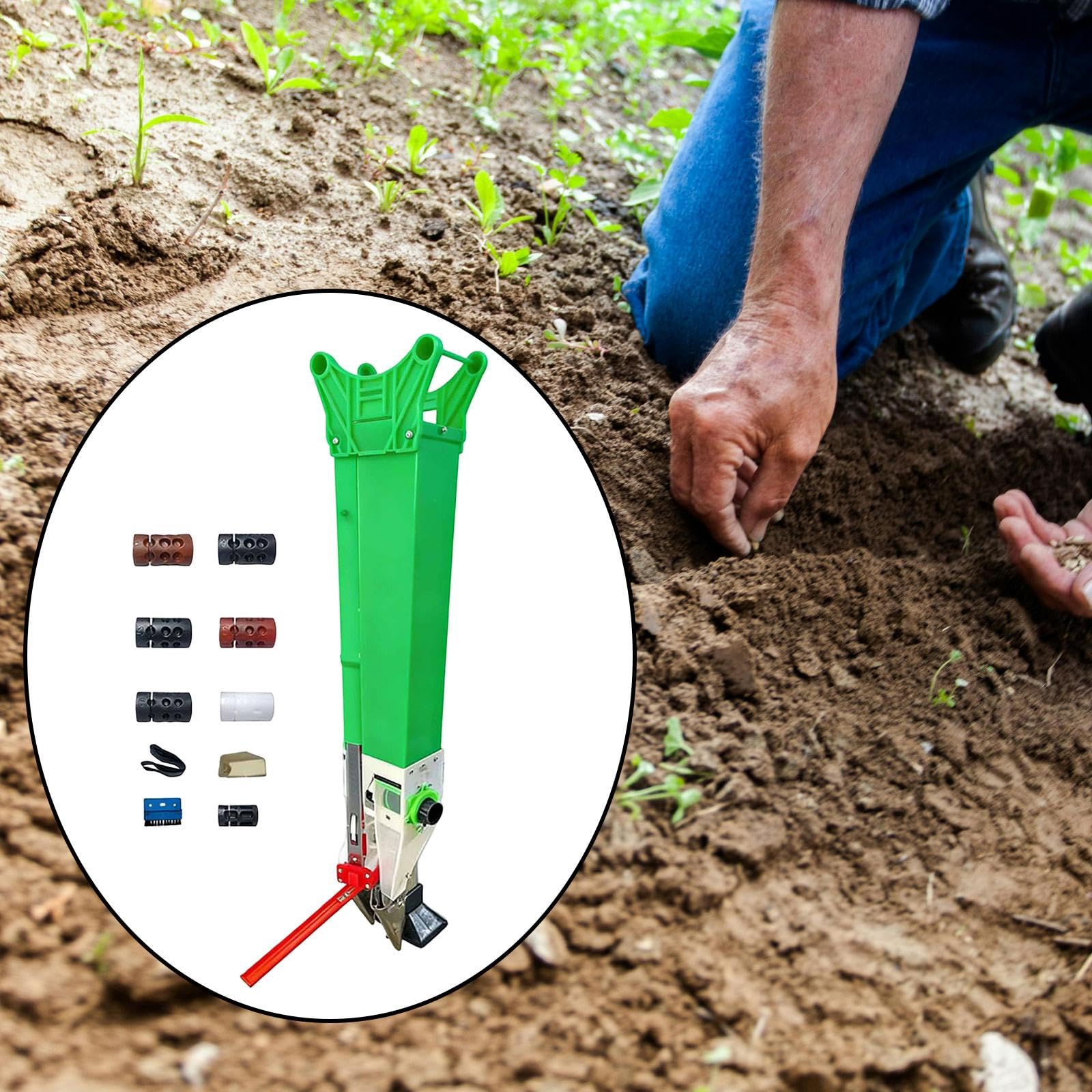 Sembradora Manual Reutilizable, portátil y Ajustable para esparcir Fertilizante en Patios, Jardines y césped, Style D