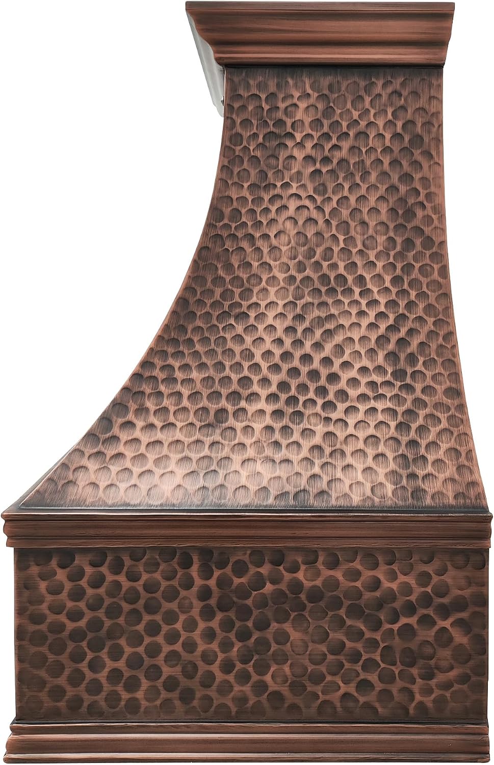 CT Copper Tailor Copper Vent Hood Wall Mount,42'' W,48''H, 1150 CFM Exhaust Fan,Stainless Steel Vent,LED Light,Dishwasher-Safe Baffle Filters,Light Hammered-Medium Patina,VH7TR