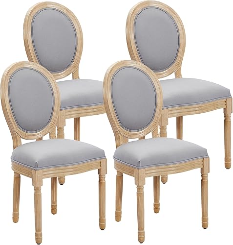 Miniatura 18 de Kiztir Juego de 2 sillas de comedor de ratán, sillas de comedor de estilo francés rústico de mediados de siglo, sillas de comedor de acento estilo