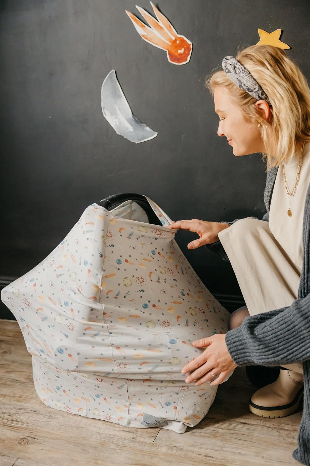 Copper Pearl Nursing Cover – Multi-Use Cover for Baby Girl or Boy, Car Seat Cover, Stroller Cover & Breast Feeding Cover Up for Women, Cosmos