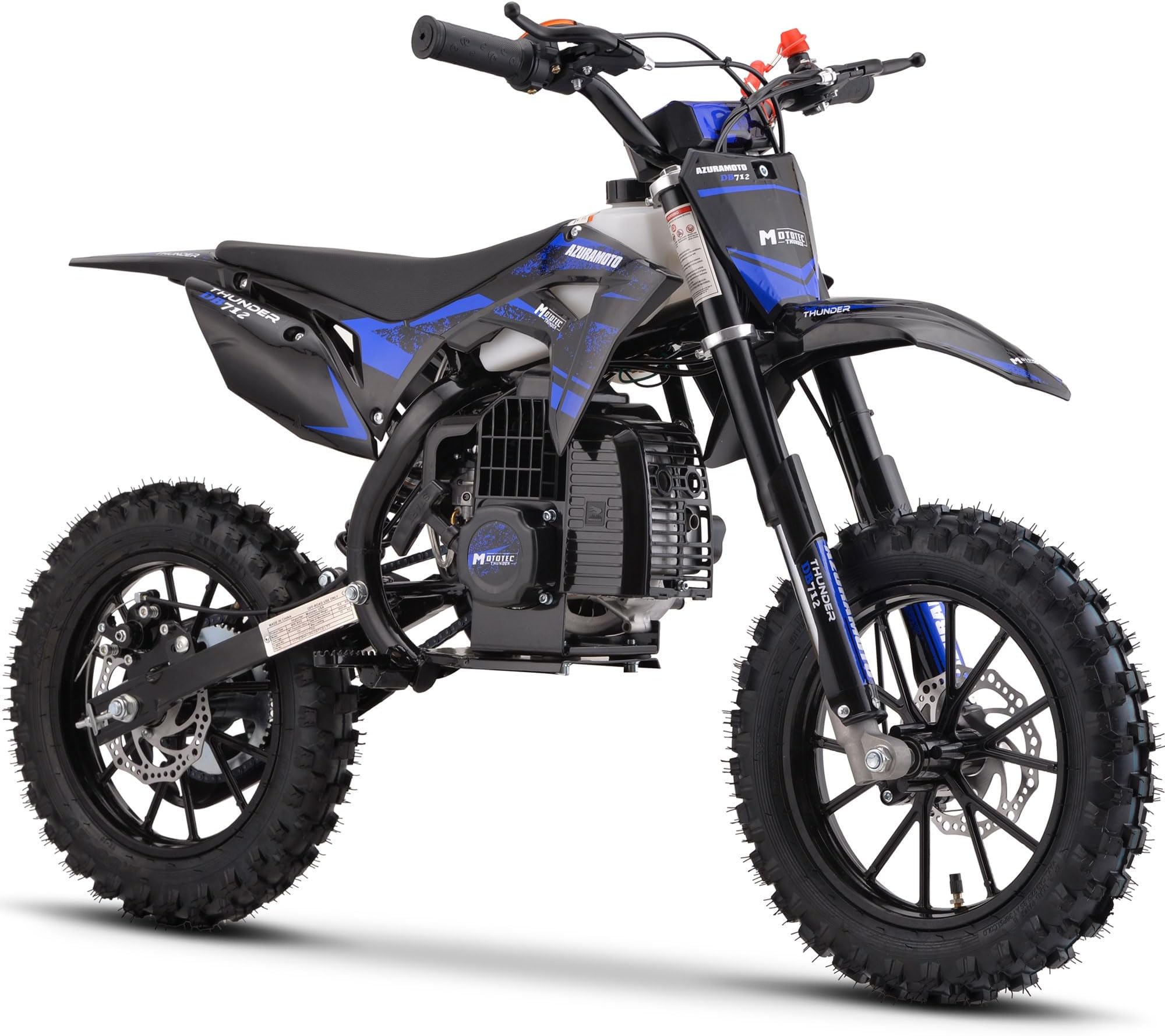 MotoTec Thunder 50cc 2-Stroke Kids Gas Dirt Bike Blue