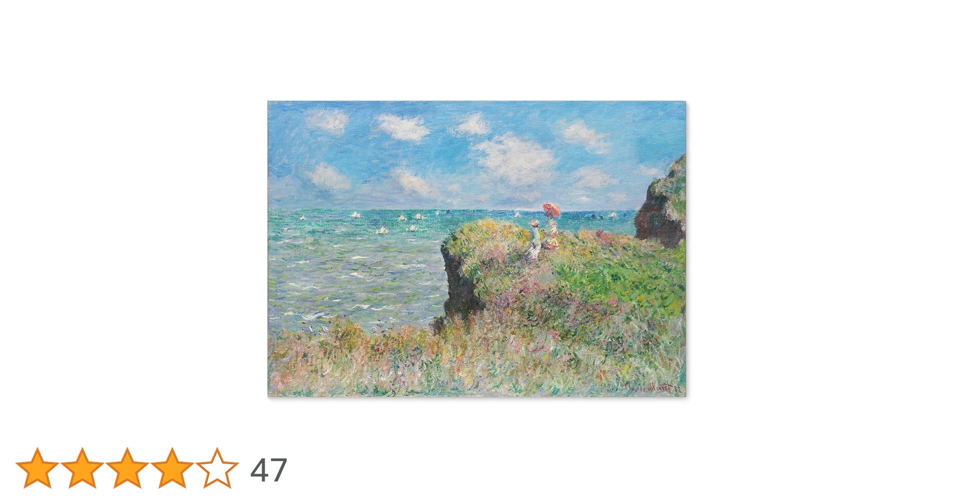Amazon.co.jp: ポスター クロード モネ 絵画 『プールヴィルの断崖の上