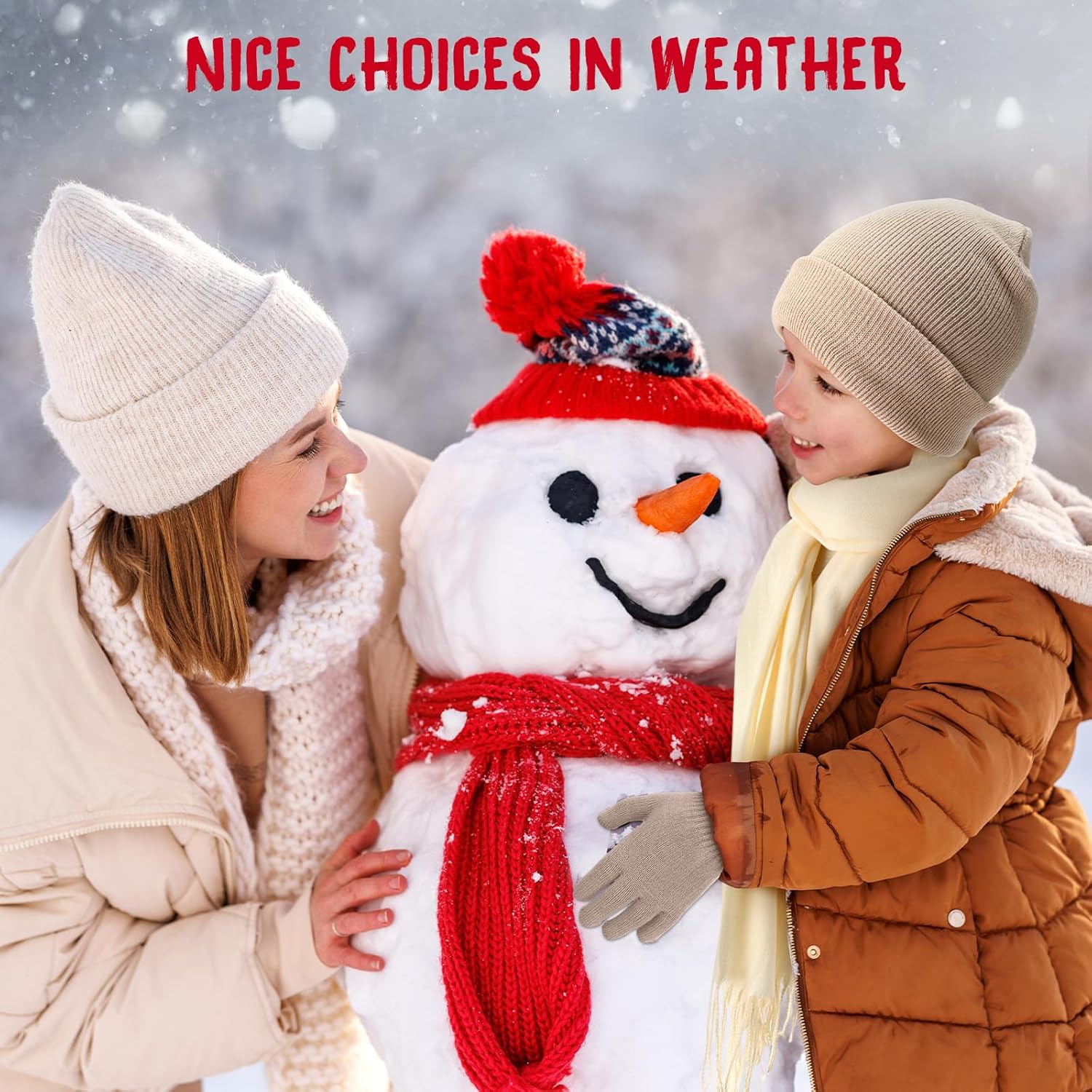 JaGely Kids Beanies Gloves Scarf Winter Set Colorful Knit Gloves Scarves for Boys Girls Homeless Warm Gift