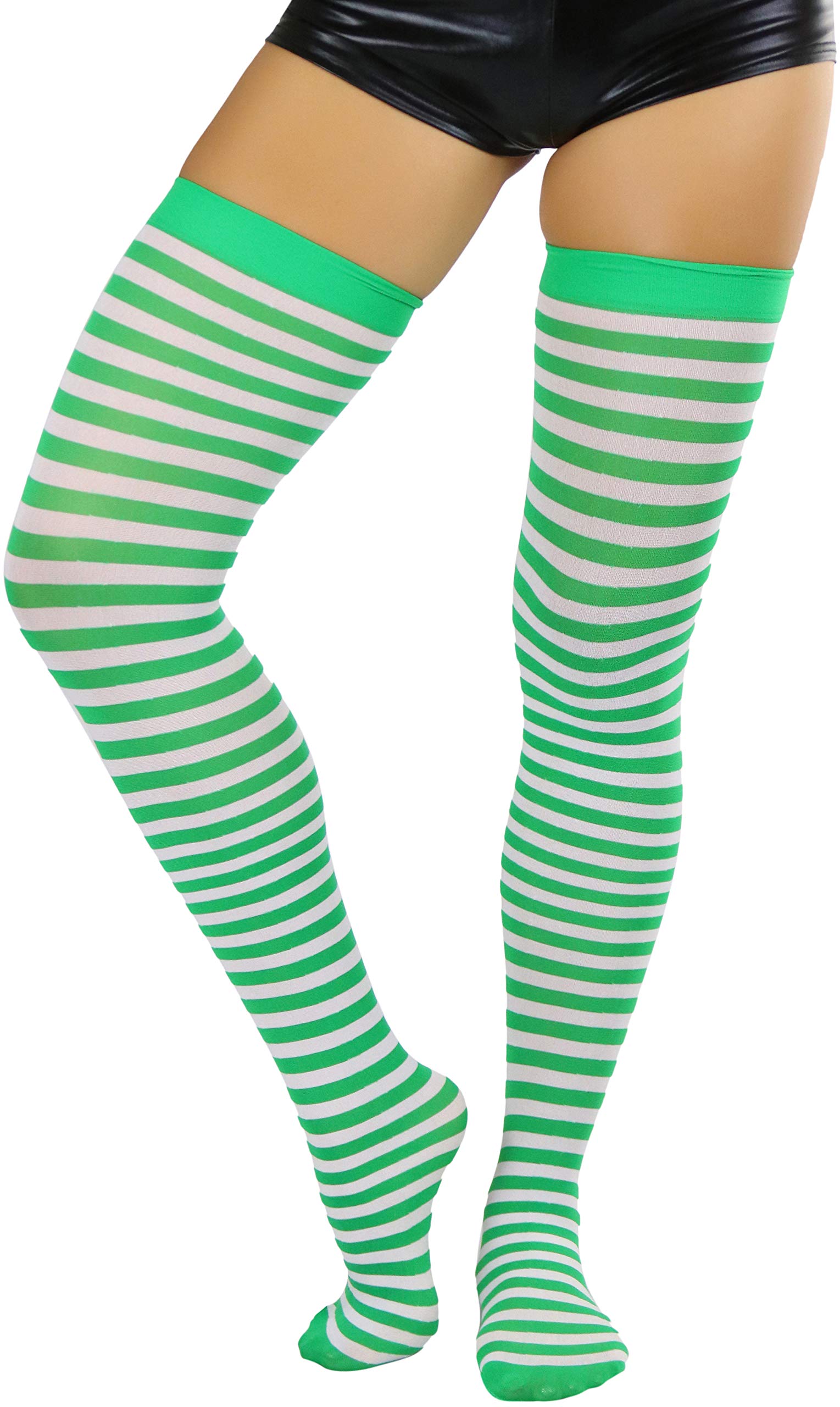 ToBeInStyle Women’s Opaque Hosiery Thin Striped Thigh High Long Stocking