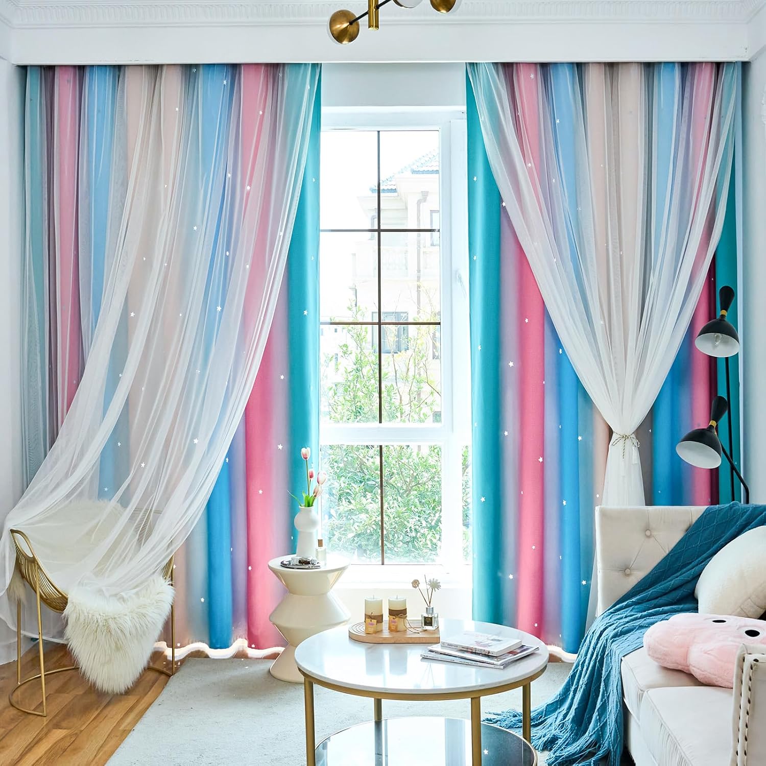 Loyala Star Blackout Curtains for Bedroom Cute Kids