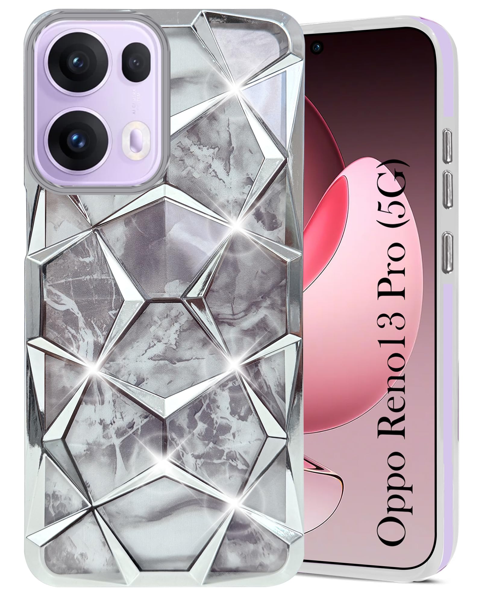 YUEQIN Glitzer-Handyhülle Für Oppo Reno13 F – Transparent Mit Libellen-Ständer, Stoßfest & Bling-bling