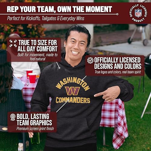 Miniatura 186 de Team Fan Apparel - Sudadera con capucha para adultos de NFL Gameday, mezcla de algodón y vellón de poliéster, abrígate y representa a tu