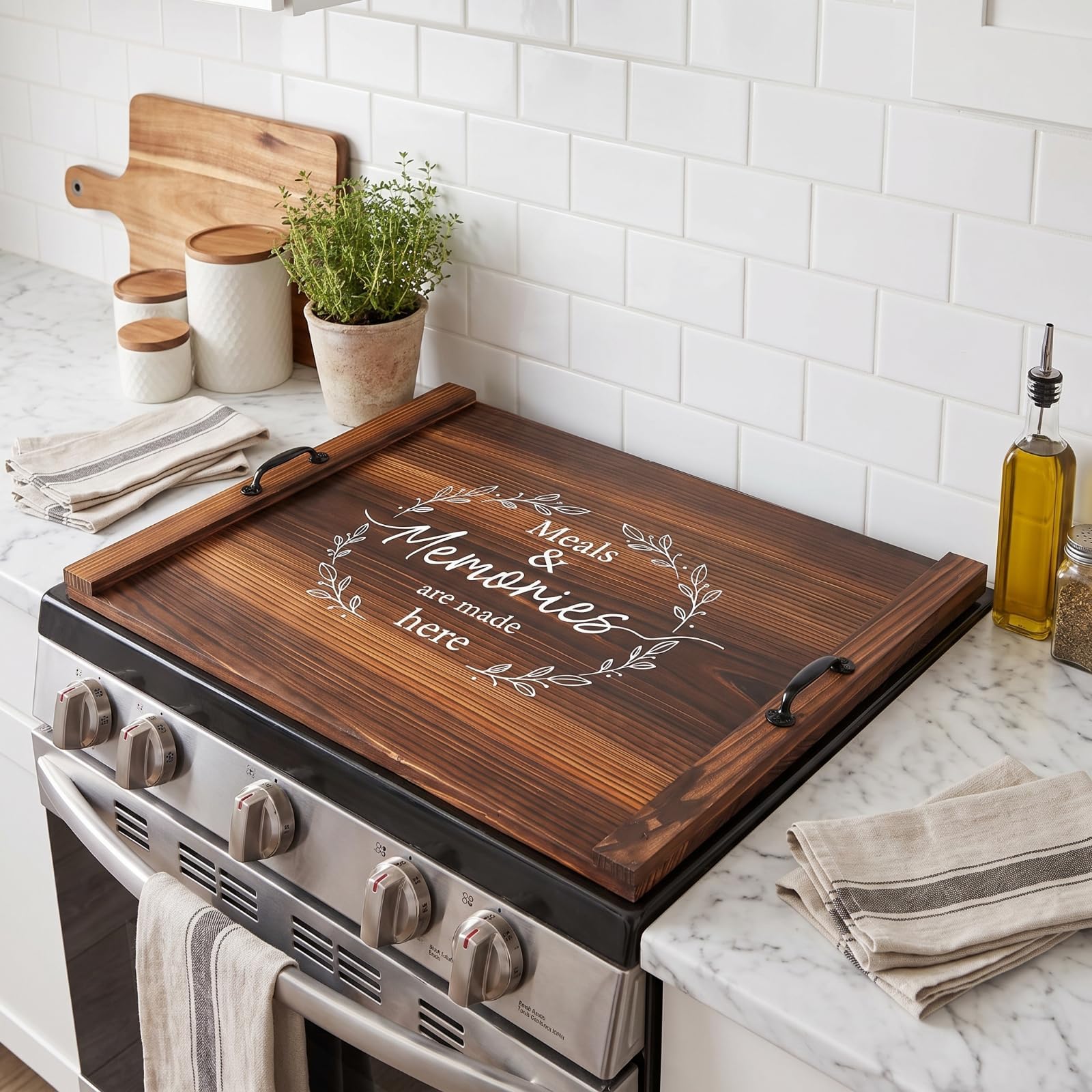 Patelai Noodle Board Stove Cover with Handles 27.5 X 21.6", Warm Style