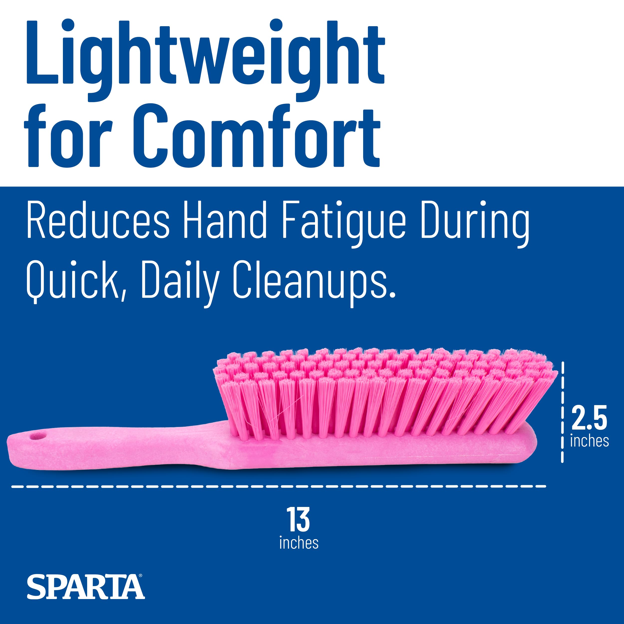 Sparta Weiche Handbürste, 20,3 cm, Borstenspannweite, Mehrzweck-Staubbürste mit 12,7 cm Griff für Tische, Arbeitsplatten und empfindliche Oberflächen, Polyester, Rosa