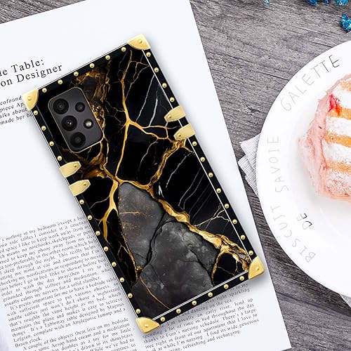Miniatura 6 de DAIZAG Funda compatible con Samsung Galaxy A23 5G negro dorado con patrón de mármol natural, funda de teléfono de TPU suave a prueba de golpes