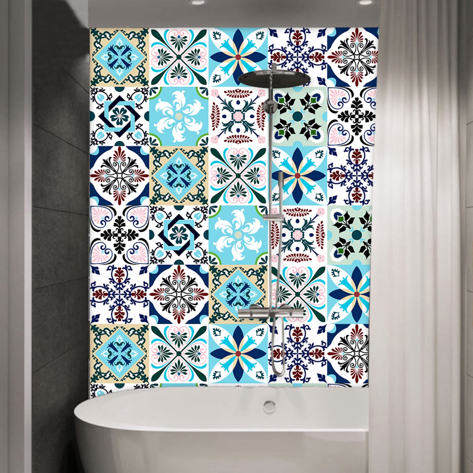 Naklejki imitujące płytki mozaikowe, Tile Stickers For Bathroom Kitchen, Green Pattern, 10/15/20cm, 10/20/30 PCS(20cm x 20cm*20PCS)