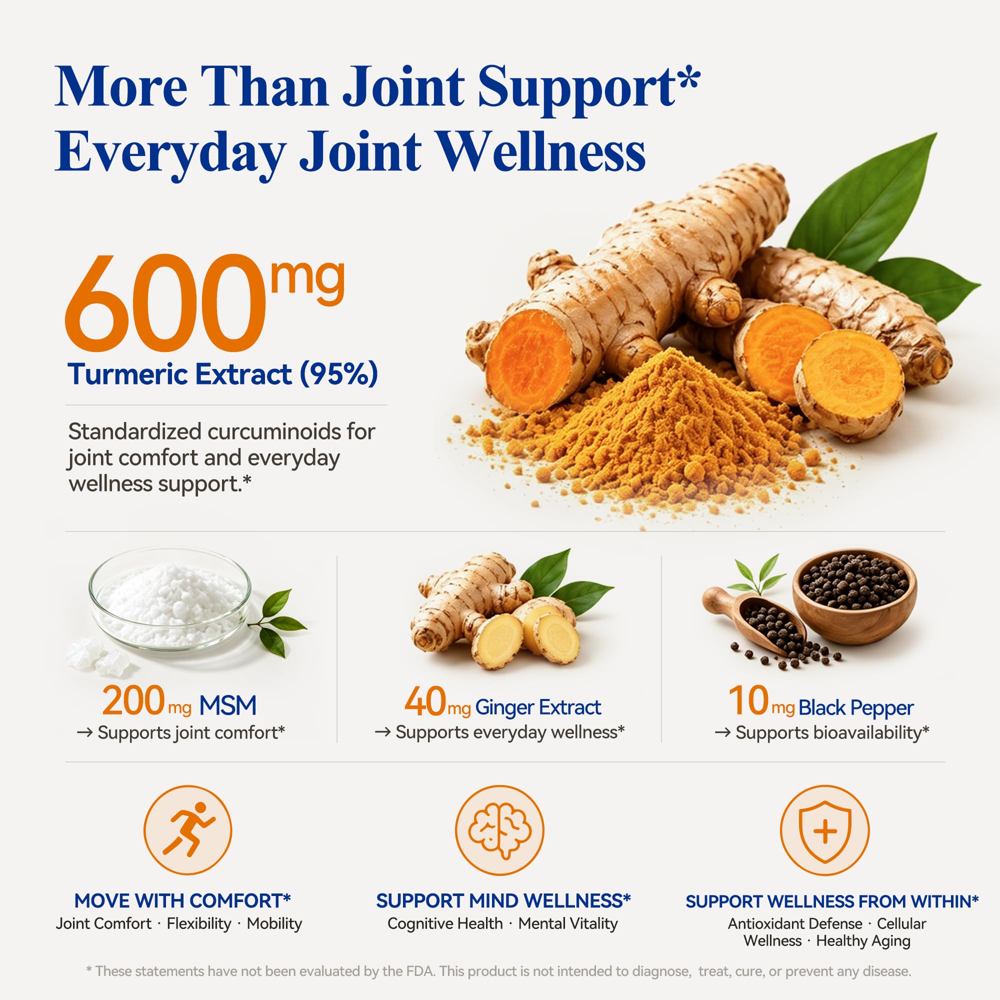 Turmeric Curcumin Supplement 600mg with Black Pepper & Ginger, 90 Caps — Amazon image 4