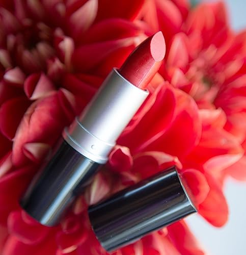 Aromi Vegan Lipstick – Bright, Coral Red Lip Color for Women, Moisturizing, Clean Beauty, Handcrafted, Vibrant Shade (Poppy)