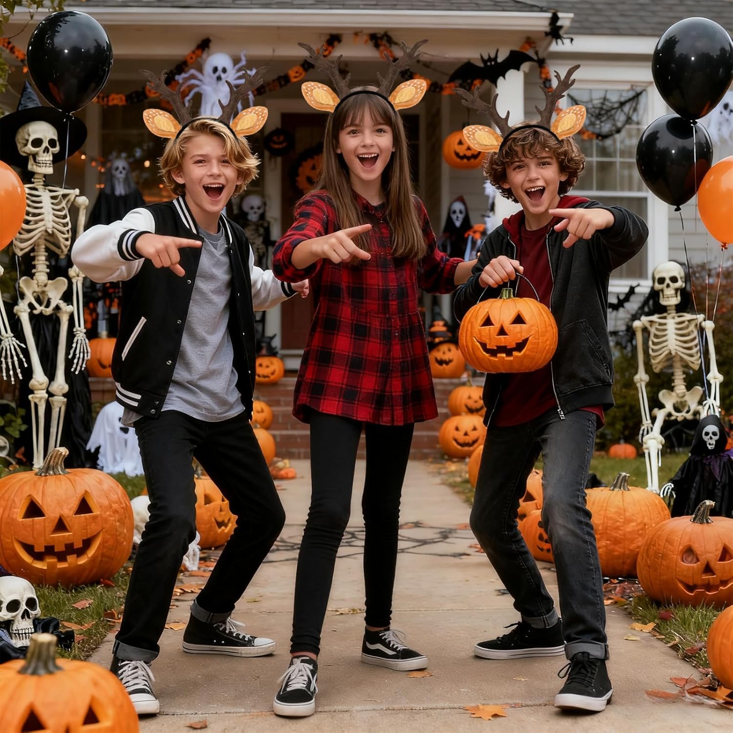 3PCS Deer Antlers Headband with Deer Ears - Lightweight & Snug Fit Comfort Deer Headband for Women Adults | Festive Deer Costume Accessories for Halloween, Christmas, Cosplay Parties - Image 6