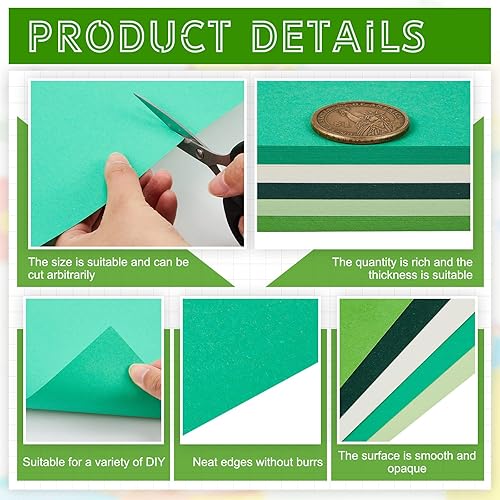 Miniatura 28 de Sinmoe 100 hojas de papel de cartulina de 5 tonos de 8.5 x 11 pulgadas, 6.35 oz/m², papel de impresora de núcleo sólido para álbumes de recortes