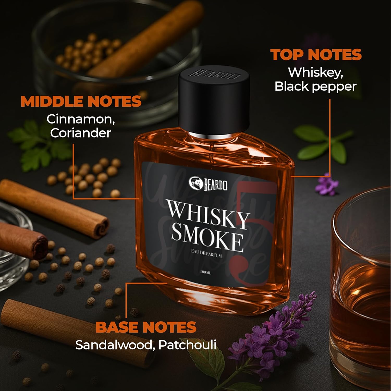 DOPICT Beardo Whisky Smoke Perfume for Men| Spicy, Woody - Oudh | Long Lasting Mens Perfume | Date night fragrance Body Spray for Men 100ml