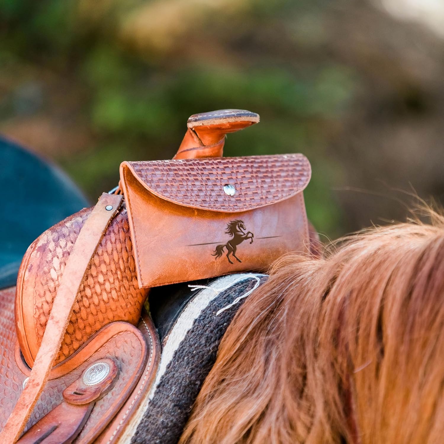 STARKENBURG COMPANY Custom Horse Saddle Bag, Original Design, Saddle Phone Holder, Horse Tack, Horse Gifts, Horse Stuff, Horse Gifts for Women Equestrian
