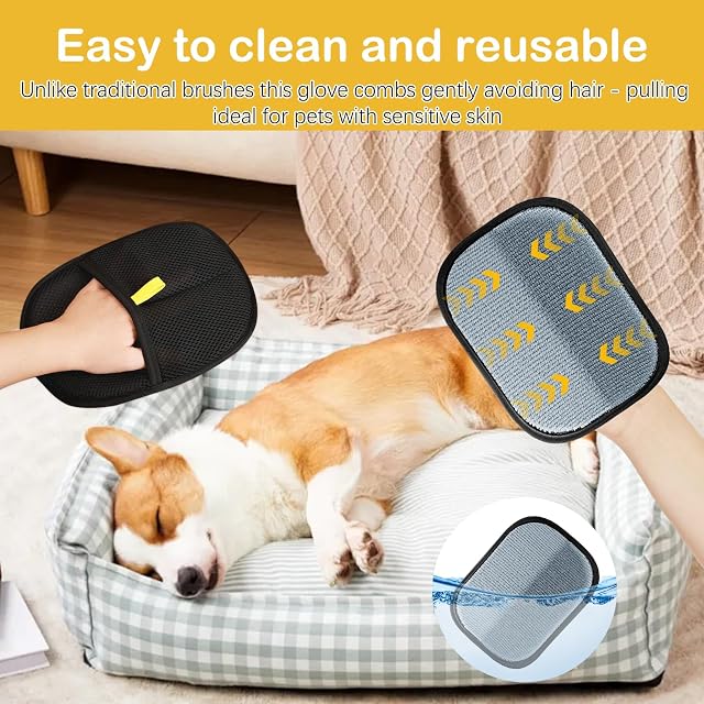 Foto 7 de 7 de LAIVIYA Double Sided Pet Grooming Glove