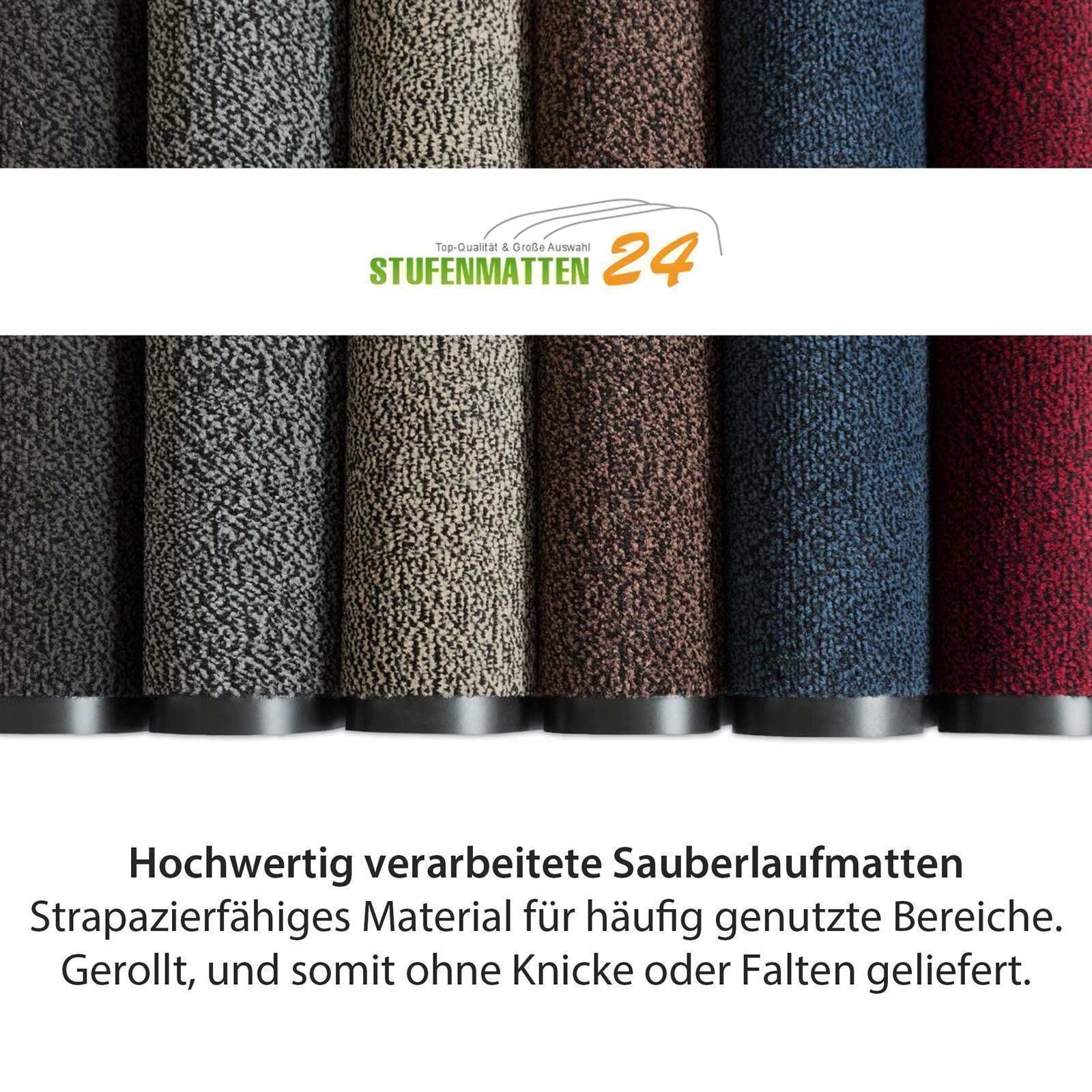 Kettelservice-Metzker® Schmutzfangmatte | Sauberlaufmatte | versch.Farben & Größen | grau-schwarz meliert 120 x 180 cm