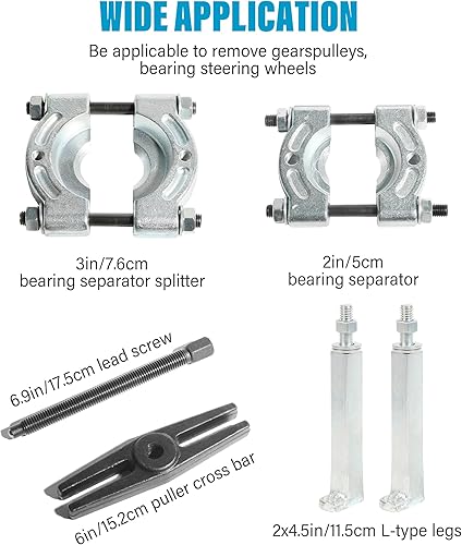 Miniatura 4 de RACOONA Extractor de rodamientos, separador de rodamientos, accesorios de coche de alta resistencia de 5 toneladas de capacidad de 2 pulgadas y 3