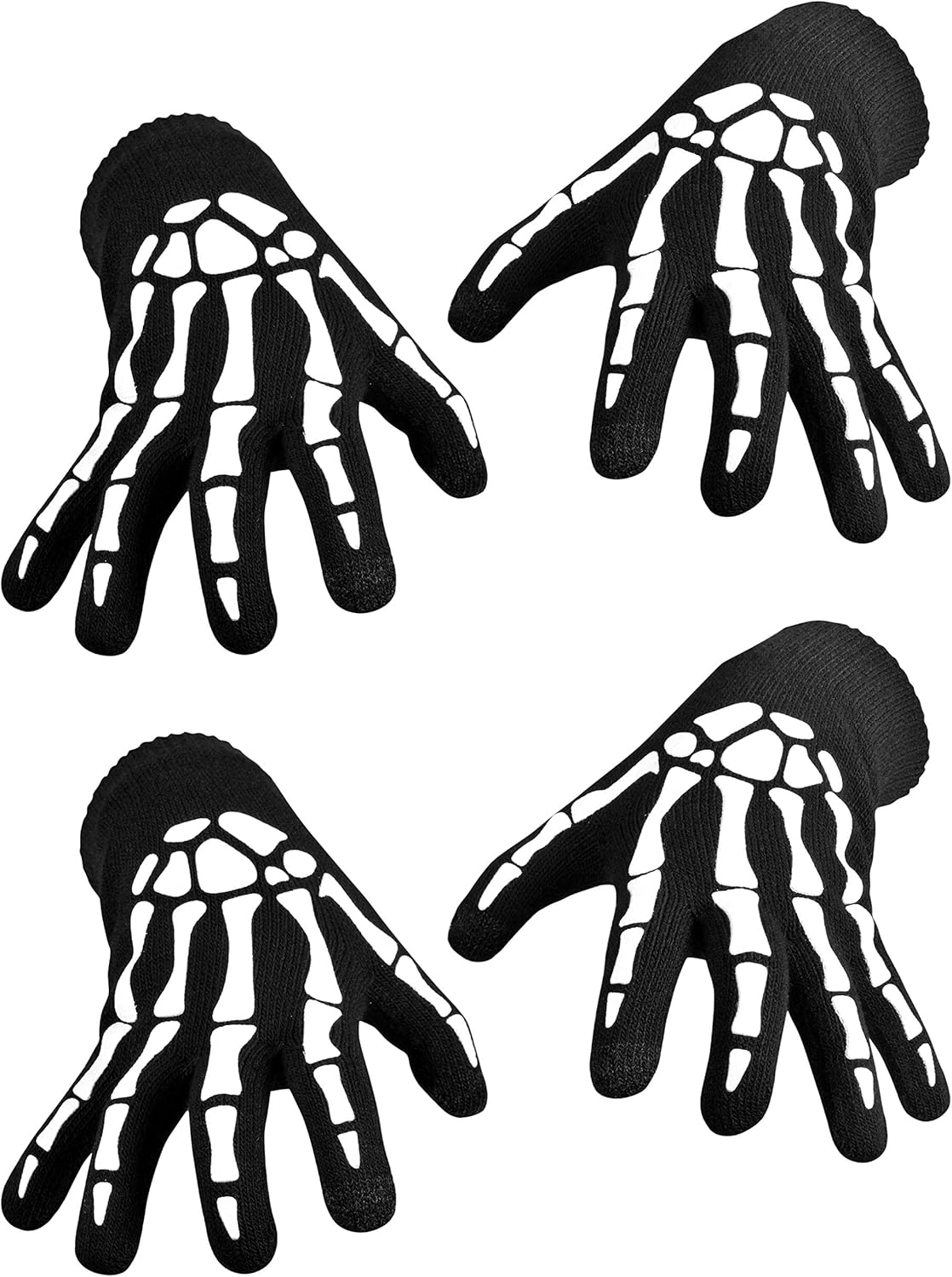 CROSSFINGERS Skeleton Gloves with Touchscreen and Warm for