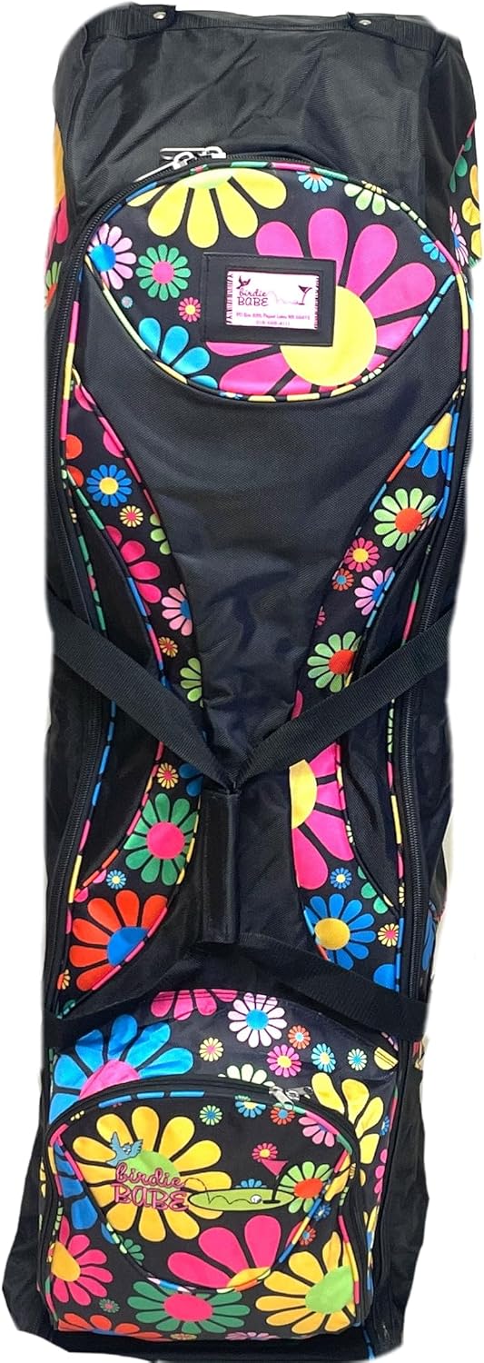 Birdie Babe Woodstock Flowered Golf Club Bag Travel Cover w Wheels